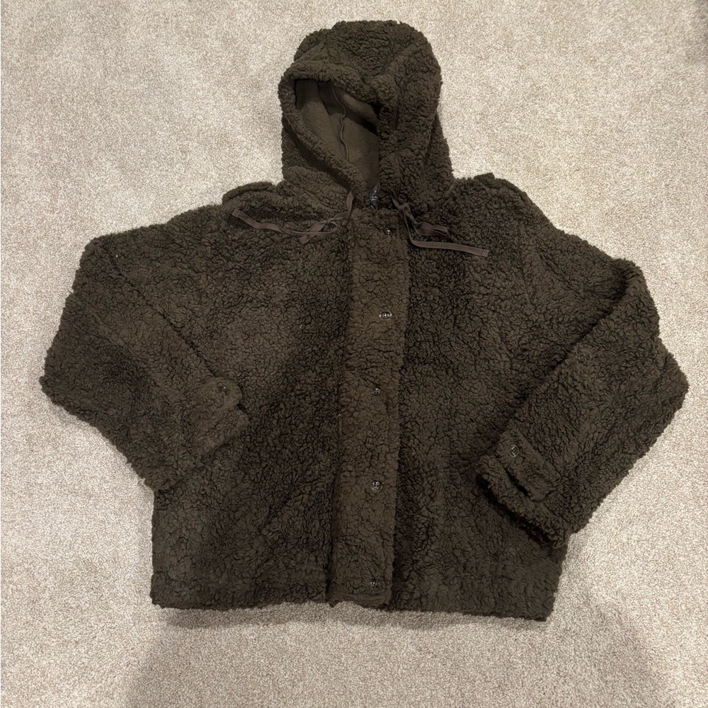 NWT Blu Pepper Green Teddy Jacket